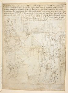 コットン ジュリアス E. IV、アート。 6、「ビーチャムのページェント」、1483年頃（ベラムにインク） 作： Netherlandish School