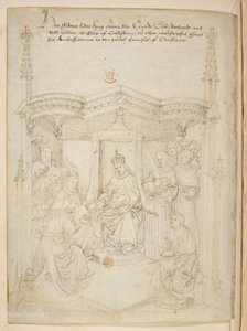 コットン ジュリアス E. IV、アート。 6、「ビーチャムのページェント」、1483年頃（ベラムにインク） 作： Netherlandish School
