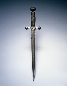 短剣、c.1620-50（ワイヤーグリップ付き鋼） 作： Netherlandish School