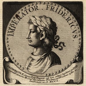 神聖ローマ皇帝フリードリヒ2世。 作： Netherlandish School