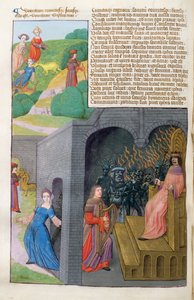 Ms 324 f.101 v。Orpheus and Eurydice、Cerberus and Pluto、from Metamorphoses 10 by Ovid、1479 作： Netherlandish School