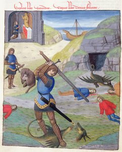 Ms 324 f.35 v。Cadmus、OvidによるMetamorphoses 10、1497 作： Netherlandish School