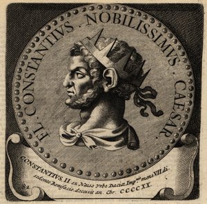 ローマ皇帝コンスタンティウス2世の肖像。 作： Netherlandish School