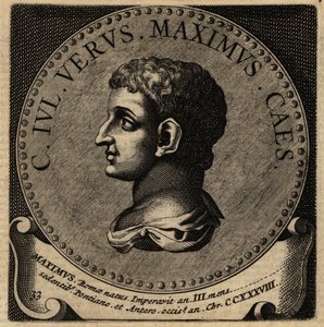 ローマ皇帝Gaius Iulius Verus Maximusの肖像。 作： Netherlandish School