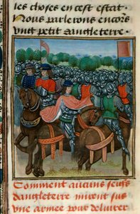 ロイヤル 18 E.II fol.411v ヘンリー 4 世 (1367-1413) に対する反乱、ジャン フロワサール (c.1333-1404) 作「Chroniques de France et d