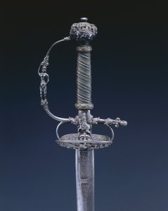 小刀 1650～60年頃（鉄・木・銅線 作： Netherlandish School