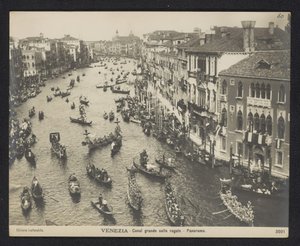 ヴェネツィアの大運河のゴンドラ ヴェネツィア。 Canal grande colle regate - パノラマ (オブジェクトのタイトル)