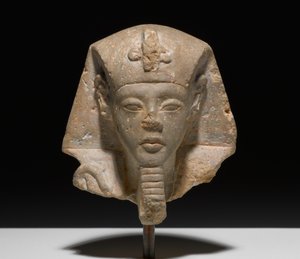 アヘンステンのシャブティの頭、紀元前1352-1336年（ライムストーン）