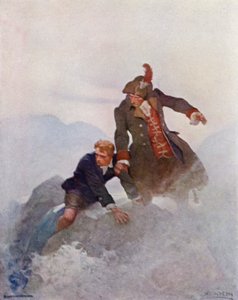 ロバート・ルイス・スティーブンソン著「Kidnapped」のイラスト（カラーリトグラフ 作： Newell Convers (after) Wyeth