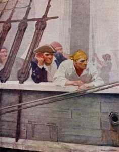 ロバート・ルイス・スティーブンソン著「Kidnapped」のイラスト（カラーリトグラフ 作： Newell Convers (after) Wyeth