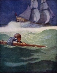 ロバート・ルイス・スティーブンソン著「Kidnapped」のイラスト（カラーリトグラフ 作： Newell Convers (after) Wyeth