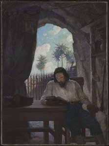 朝、私は聖書を手に取り、新約聖書から始めた...。 作： Newell Convers Wyeth