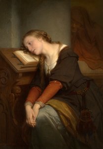 Margaret na igreja (óleo sobre tela)