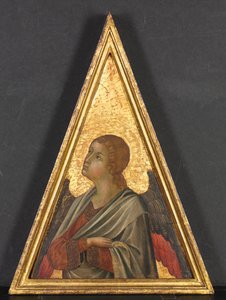 天使のペアを持つピナクル、c。 1340年。 作： Niccolò di Segna