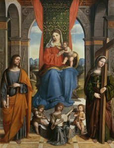 ガリシアの聖ヤコブと聖ヘレナとのマドンナと子供 作： Niccolo  Pisano