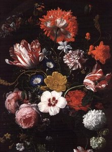 花のある静物画 作： Nicholaes van Verendael