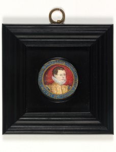 13歳の画家の自画像（推定） 1560年頃 （ヴェラムに水彩画 作： Nicholas (attr.to) Hilliard