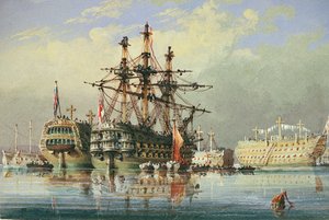 デボンポートの普通船、1850年頃（水彩画）