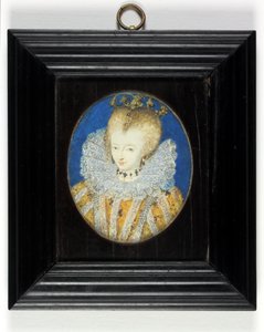 エリザベス1世とされる女性の王女時代（エナメル製 作： Nicholas Hilliard