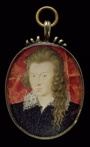 No.3856 Henry Wriothesley、第三サザンプトン伯爵（1573-1624）、c.1594（ベラムのガッシュ） 作： Nicholas Hilliard
