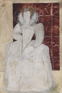 PD.209-1961不明な女性の肖像、c.1595（ヴェラムのトイレ） 作： Nicholas Hilliard