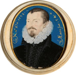 トーマス・ボドリー卿の肖像1545-1613、1598 作： Nicholas Hilliard
