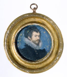 セルフポートレート、1577年（ヴェラムのトイレ） 作： Nicholas Hilliard