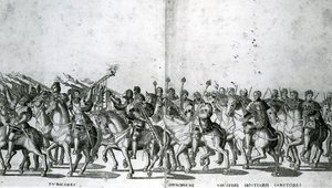 1530年2月24日の教皇クレメント7世とチャールズ5世のボローニャへの進入のプレート12と13、1530年頃発行