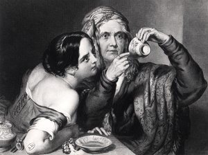 チャールズウィリアムシャープ（1818-99）によって刻まれた、コーヒーかすを読んで未来を予測する 作： Nicholas Joseph Crowley