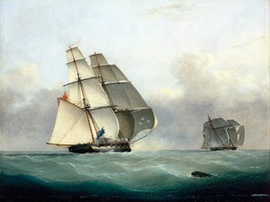 HMS「どんぐり」による奴隷商人「ガブリエル」の拿捕（1841年7月6日 作： Nicholas Matthews Condy