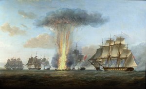 セントメリー岬沖のスペインのフリゲート艦「クララ」を捕獲したHMS「活気」、1806年頃