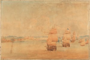 ポコック、1801年3月28日、海峡を通過するイギリス艦隊 作： Nicholas Pocock