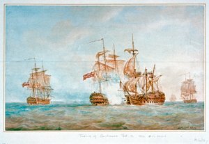 1800年3月31日、「ギヨーム・テル号」の拿捕 作： Nicholas Pocock