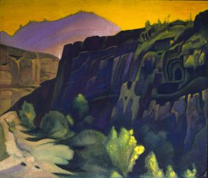 アジャンタ洞窟、1938 年。 作： Nicholas Roerich