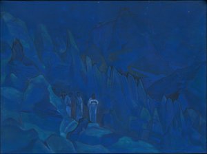 闇の燃焼、「彼の国」シリーズ、1924 作： Nicholas Roerich