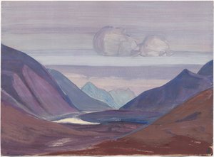 チャンドラ川、研究、1931 作： Nicholas Roerich