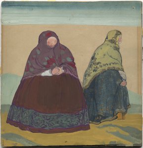リムスキーコルサコフのオペラ「サルタン皇帝の物語」の衣装デザイン、1919年 作： Nicholas Roerich