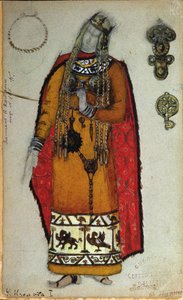 ワグナー作「トリスタンとイゾルデ」の衣装デザイン、1912