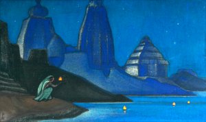 ガンジス川に灯る幸福の炎、1947年。 作： Nicholas Roerich