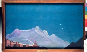 チベットのヘミス王立修道院。 (仏教) ニコラス (ニコラス) レーリッヒ (1874-1947) の絵画、キャンバスにテンペラ 作： Nicholas Roerich