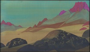 ラダックの岩、1932年 作： Nicholas Roerich