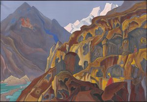 聖なる洞窟、1932 作： Nicholas Roerich