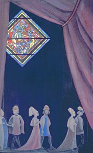 リチャードワーグナーのオペラ「トリスタンとイゾルデ」のスケッチ、1910年代 作： Nicholas Roerich
