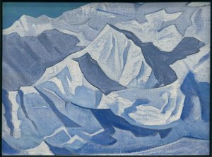 雪に覆われた上昇、「ヒマラヤ」シリーズ、1924 作： Nicholas Roerich