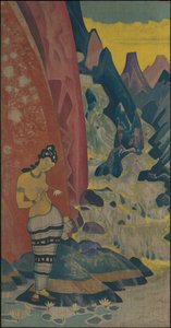 滝の歌、装飾パネル、「Dreams of Wisdom」シリーズ、1920 作： Nicholas Roerich