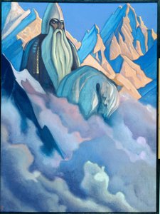 Svyatogor (ロシアの伝説的な人物)。 Nicolas (Nicholas) Roerich (1874-1947) の絵画、キャンバスにテンペラ 作： Nicholas Roerich