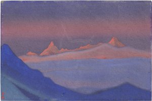 Tangla La par Roerich、Nicholas (1874-1947)。 厚紙にテンペラ、サイズ : 30,5x45,7 作： Nicholas Roerich