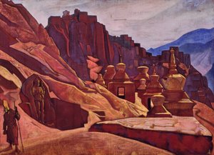 1925年、チベットのボンポ修道院 作： Nicholas Roerich