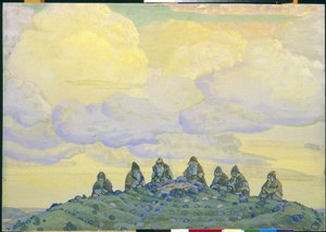大犠牲：イゴール・ストラヴィンスキーによるバレエ「春の祭典」の装飾、1910 作： Nicholas Roerich