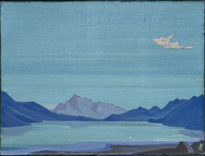 チベット湖、1933 作： Nicholas Roerich